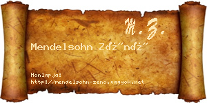 Mendelsohn Zénó névjegykártya